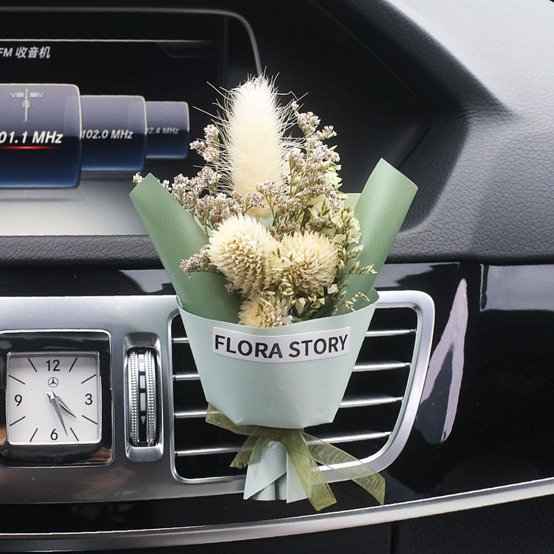 Fashion Creative Dried Flowers Decorative Car Female Motor Air Outlet Fragran