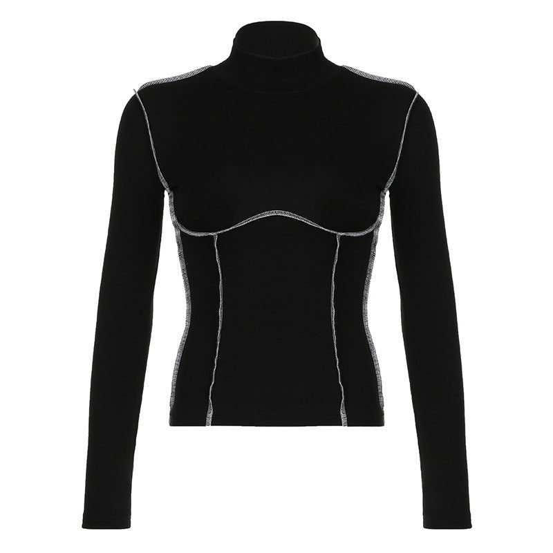 Chest-shaped Stitching Sexy Hot Girl Knitted Top
