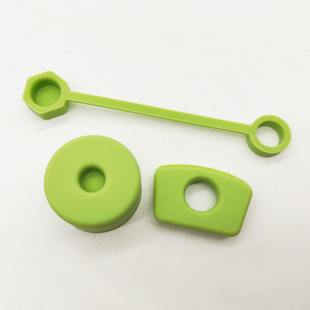 Silicone Outdoor Cup Anti-overflow Plug 3-piece Set Portable Cup Straw Cover Leak-proof Plug