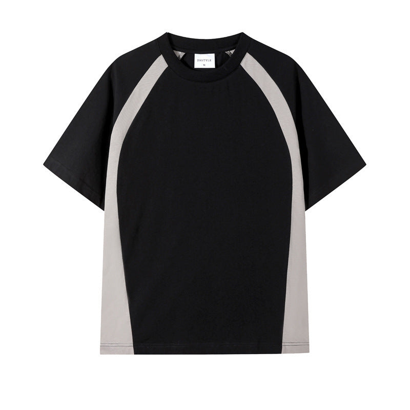 Combed Cotton Double Yarn Drop Shoulder Short Sleeve Matching Couple T-shirt