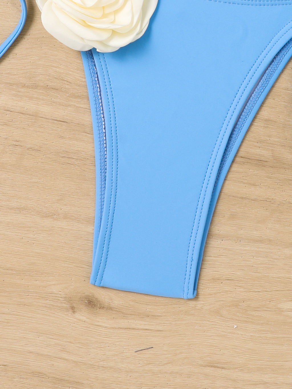 Pure Color Tube-top Split Bikini Women's Swimsuit