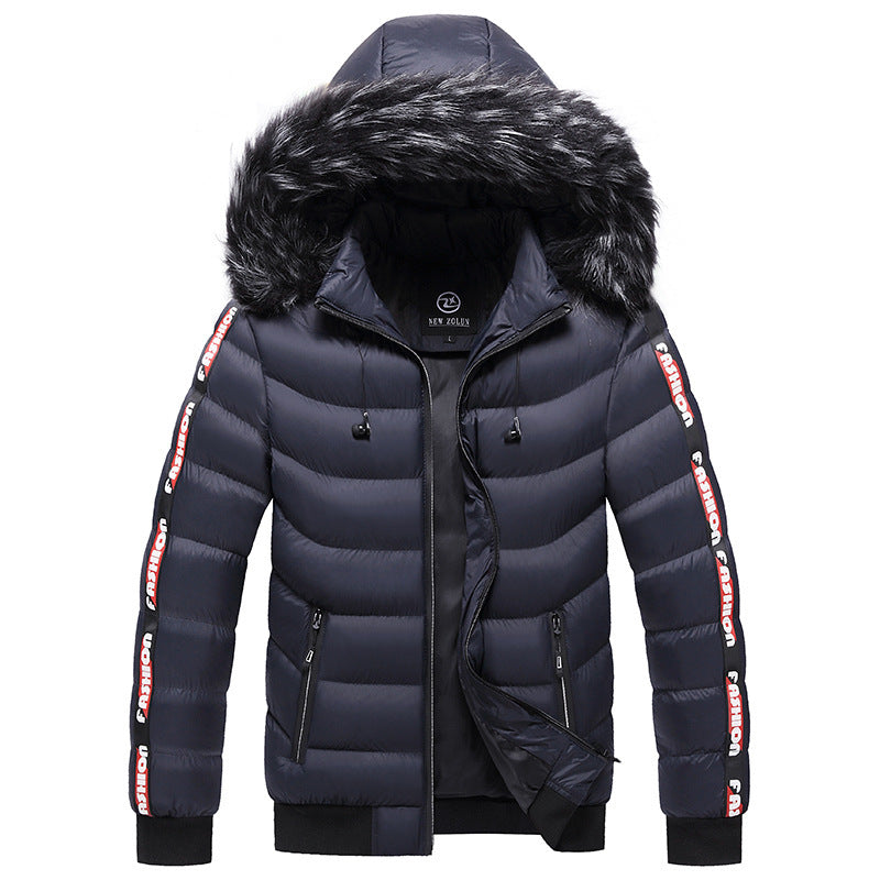 Autumn and winter men's Korean style hooded padded coat