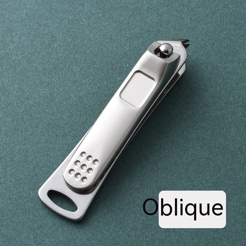 Classic Stainless Steel Large Opening Nail Clippers Slant Tip Household Single