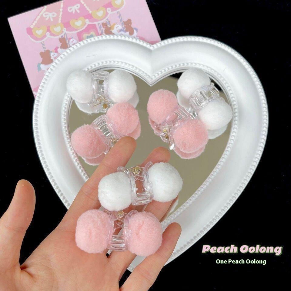 Cute Plush Ball Barrettes Small Jaw Clip