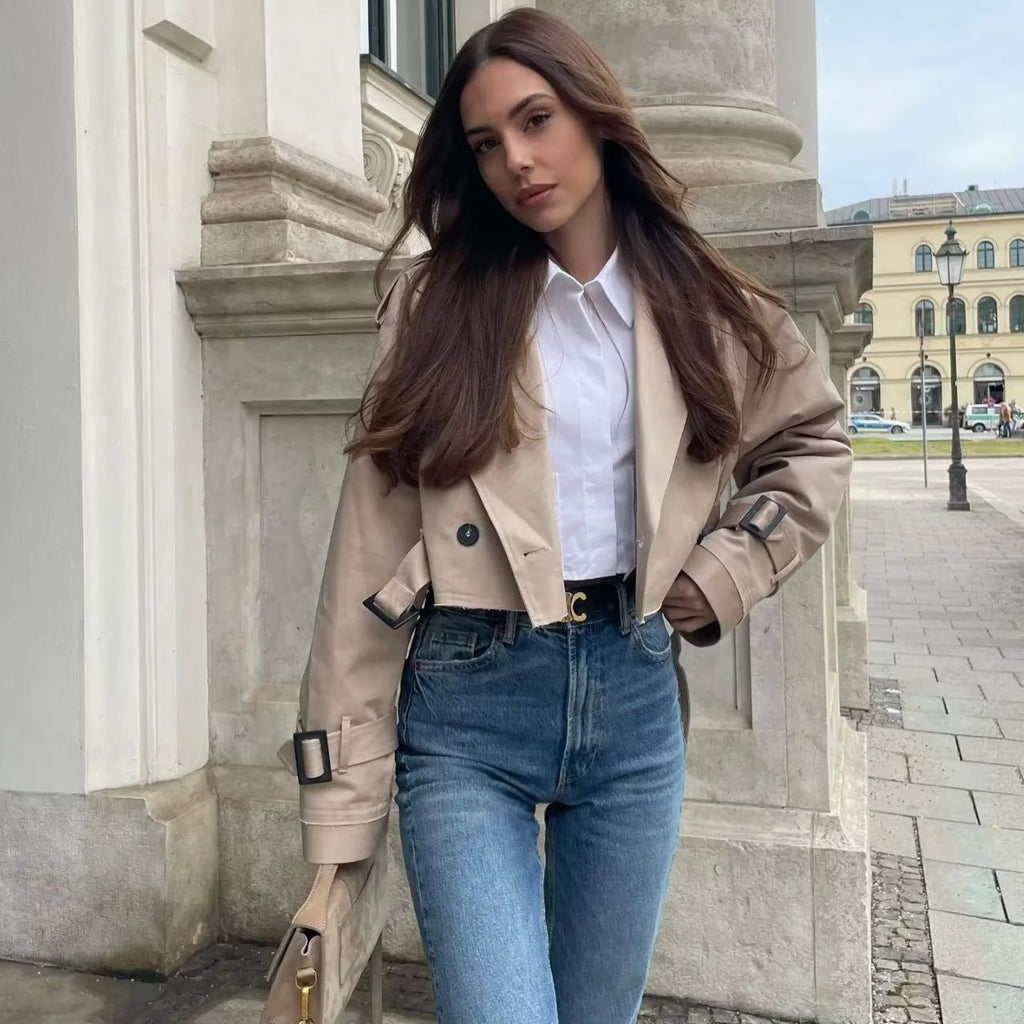 European And American Style Women's Short Cut Windbreaker