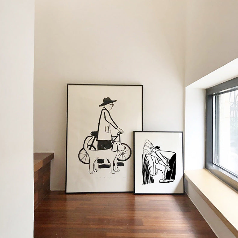 Cat And Dog Abstract Style Decorative Painting Interesting Art Style