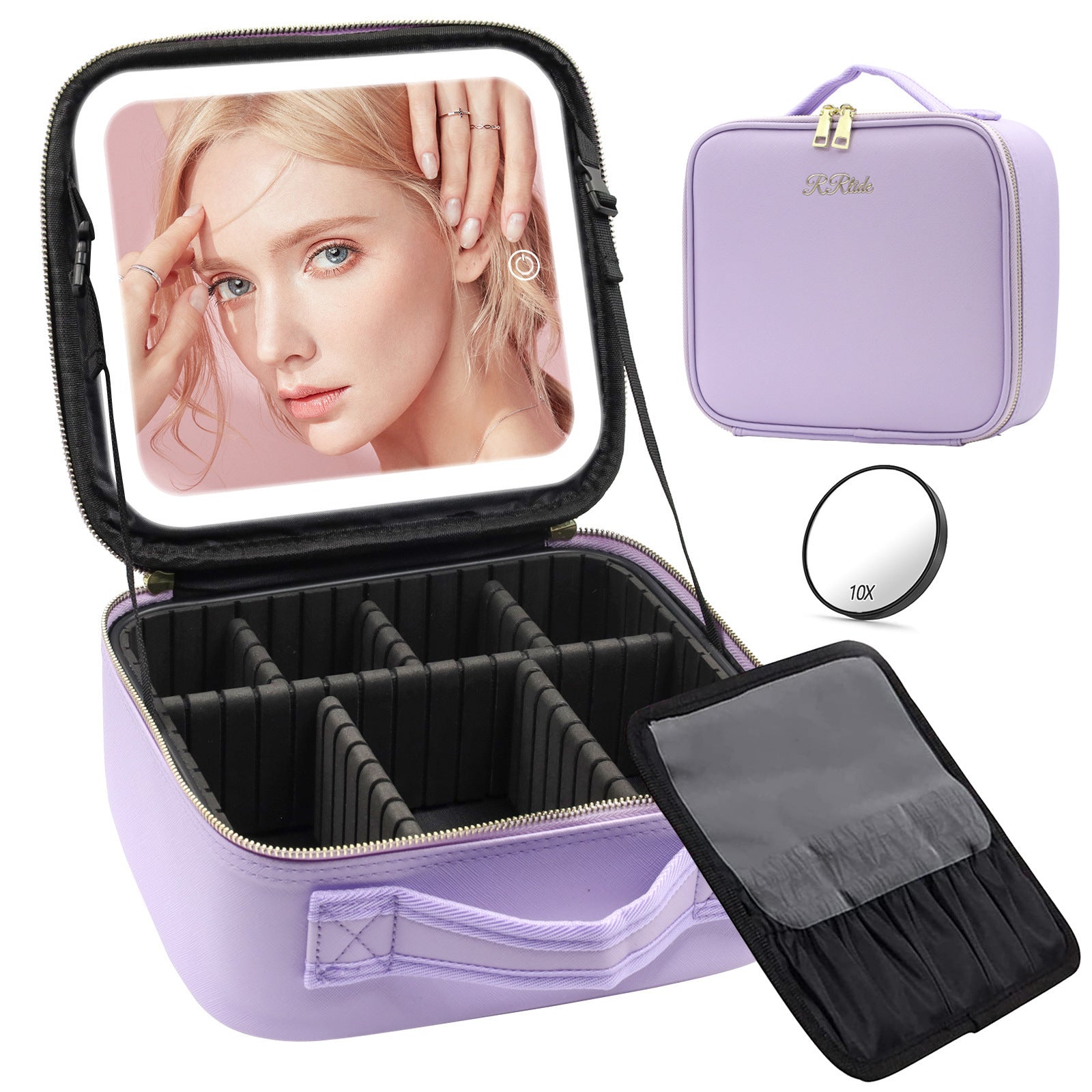 Large Capacity Cosmetic Case With LED Mirror High Sense Multifunctional Storage For Makeup Artist Cosmetic Bag