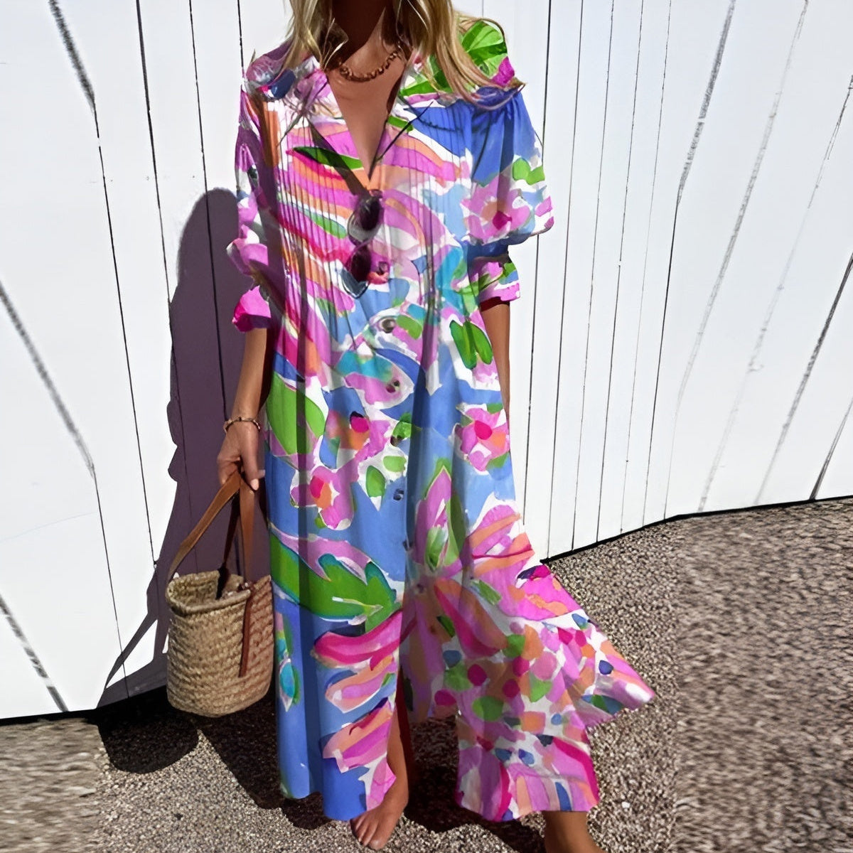 European And American Ladies Casual Printing Temperament Commute Dress