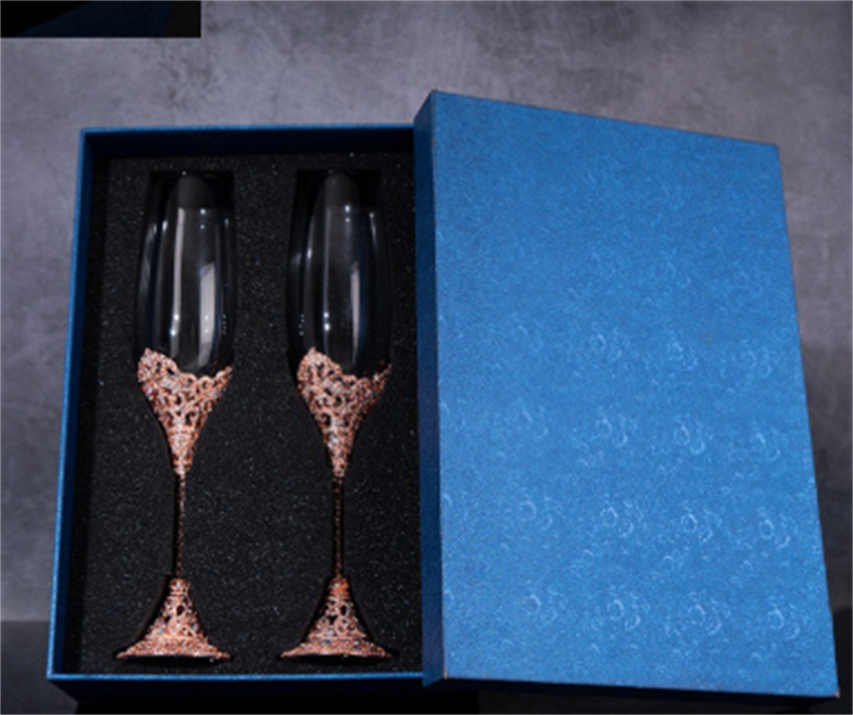 Retro Hollow High-end Champagne Home Goblet