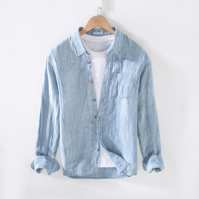 Loose Retro Crumpled Square Neck Shirt