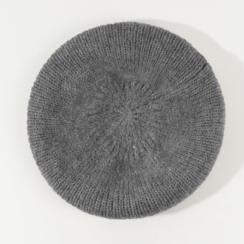Soft Glutinous Mohair Knitted Plush Knitted Hat