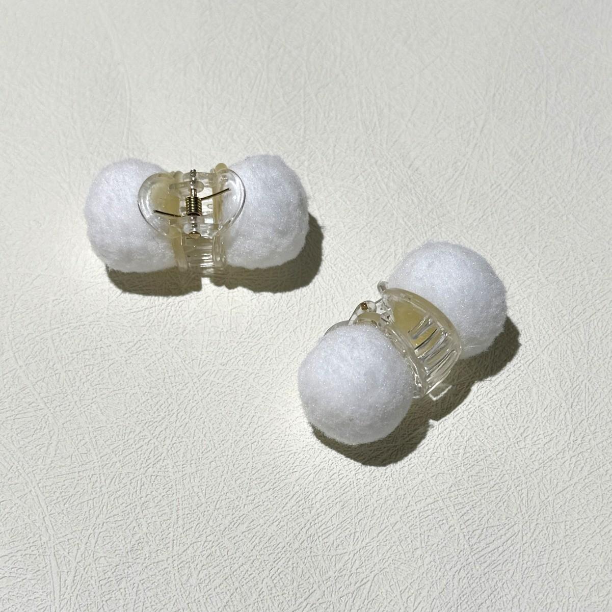 Cute Plush Ball Barrettes Small Jaw Clip