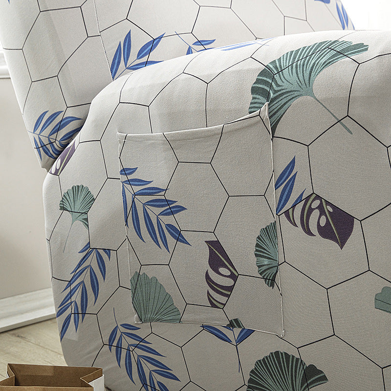 Stretch Printed Fabric All Inclusive Recliner Cover Single Seat