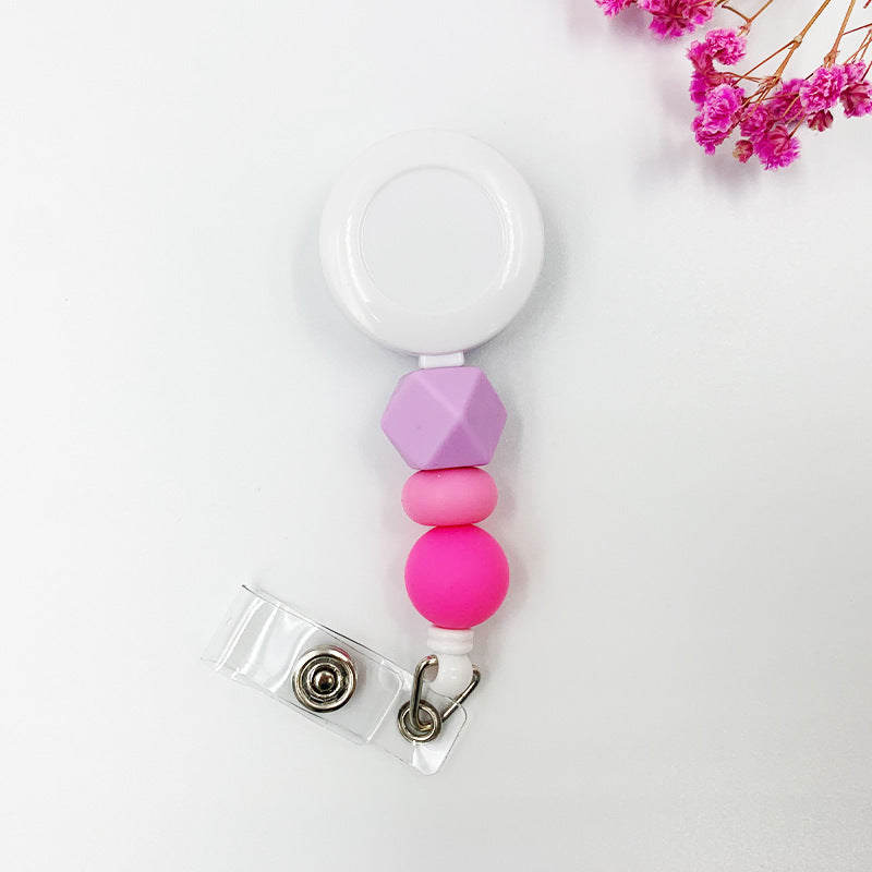 Badge Student ID Card Badge Silicone Bead Keychain