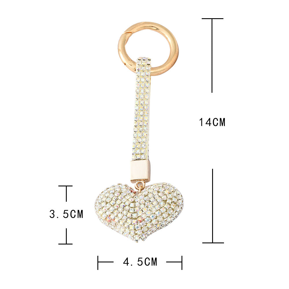 Creative Diamond Cute Heart Car Key Ring Pendant