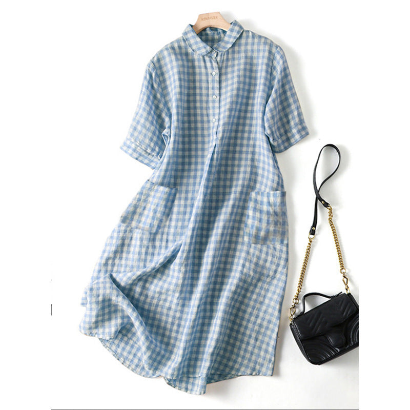 Women's Bubble Gree Collar Short Sleeve Dress
