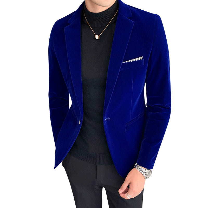 Casual Youth Gold Velvet Small Suit