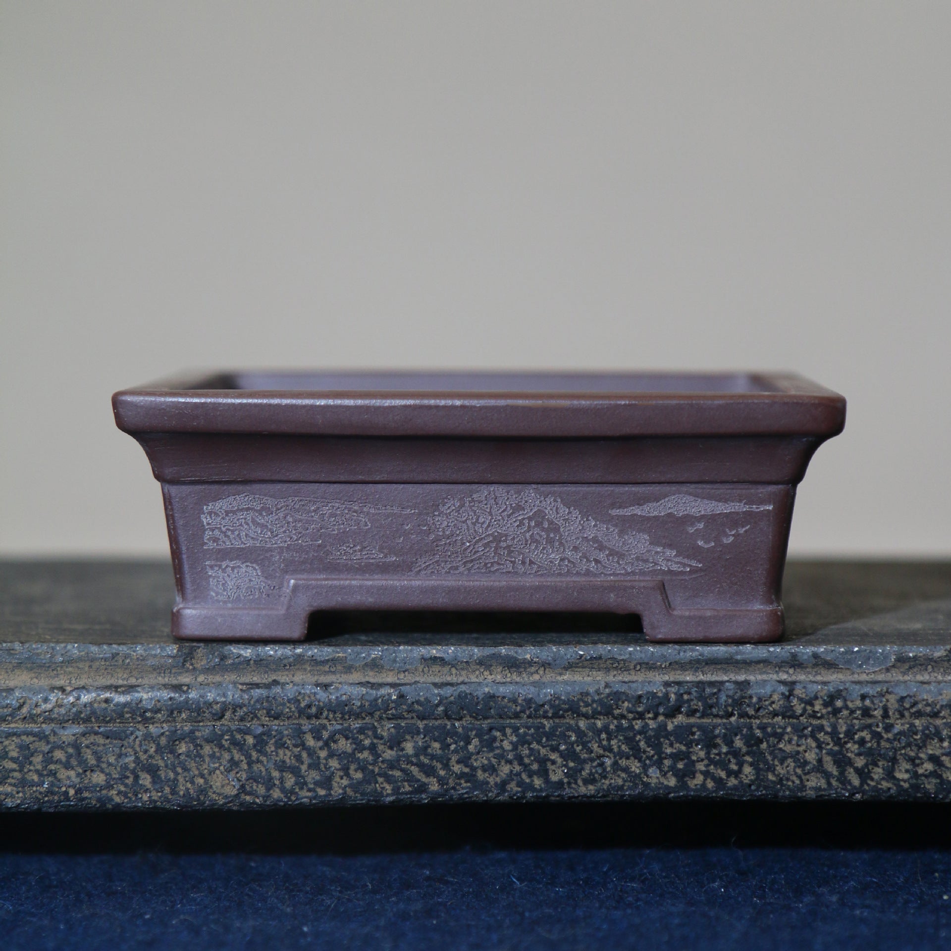 Purple Sand Flowerpot Handmade Pots Bonsai Pot Miniature