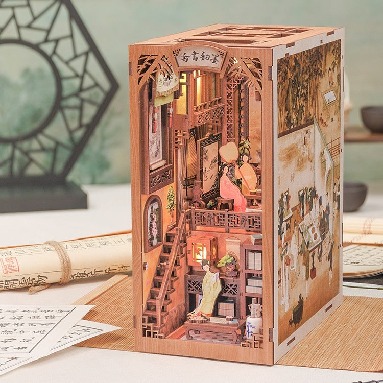 Diy Wooden 3d Stereo Hand-assembled Book Stand Model