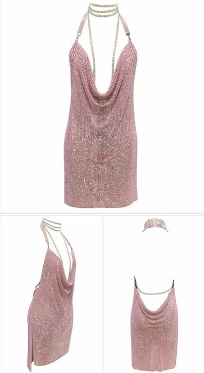 Women's Rhinestone Panel Costume Dress