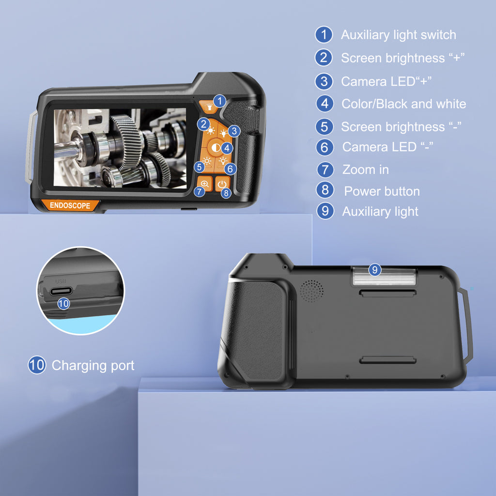Handheld Single Lens With Screen Endoscope
