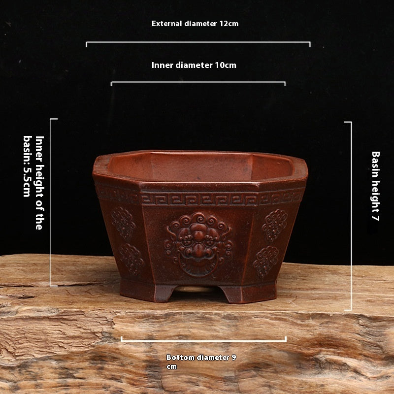 Purple Sand Flowerpot Classical Square Stick Bottle Desktop