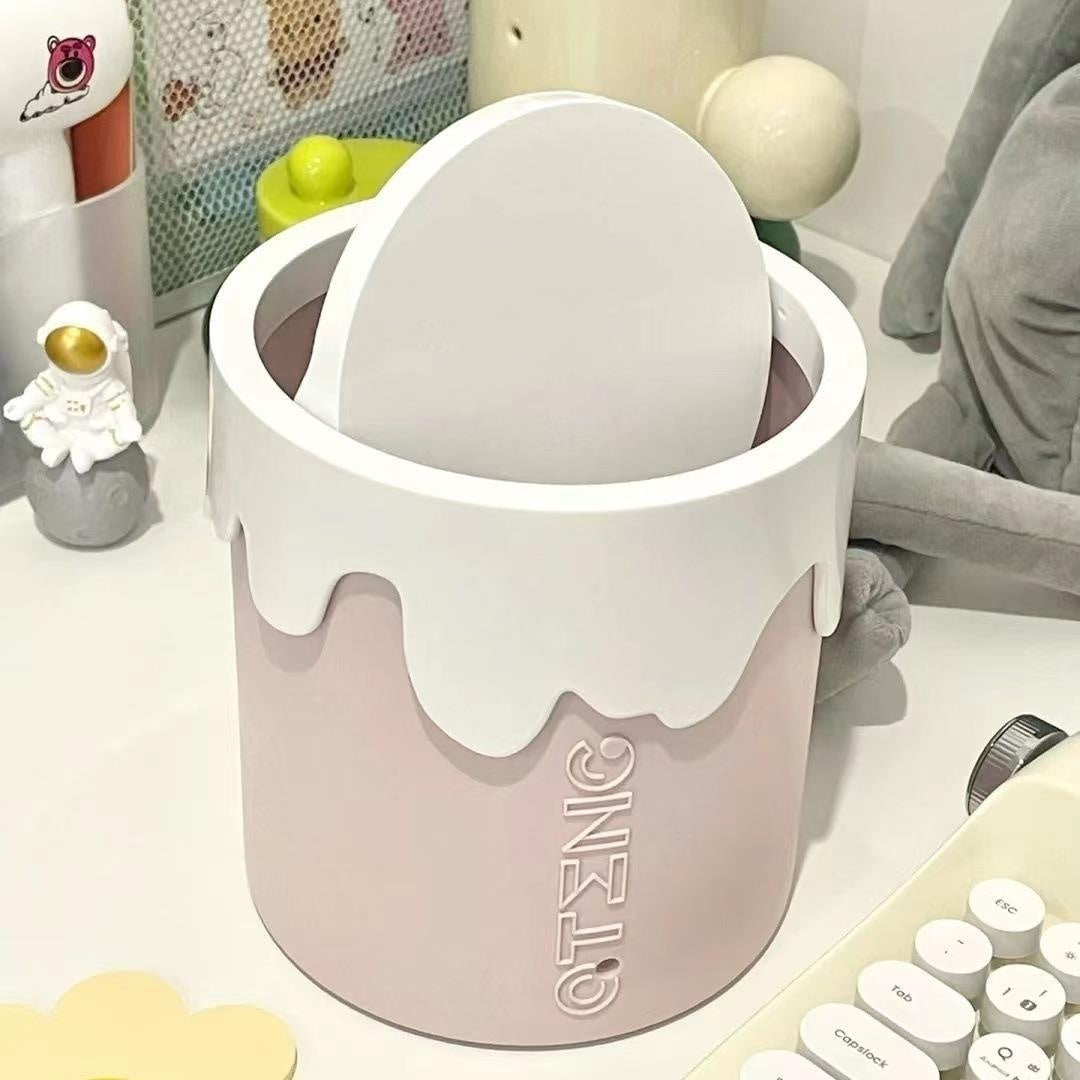 Ice Cream Rabbit Ears Bowknot Trash Can