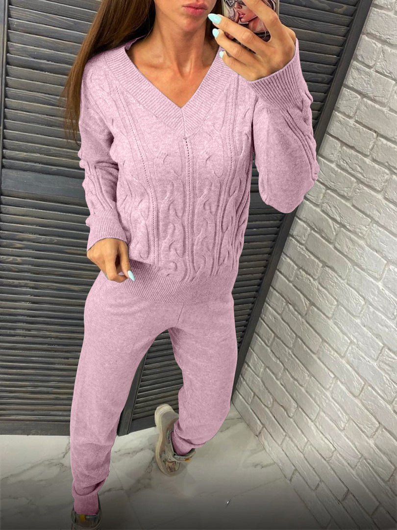 Sweater Women's European And American Casual Knitted Suit