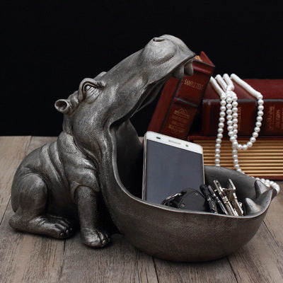 Hippo Decoration Creative Home Living Room Shoe Cabinet Sundries Organizer Ornament