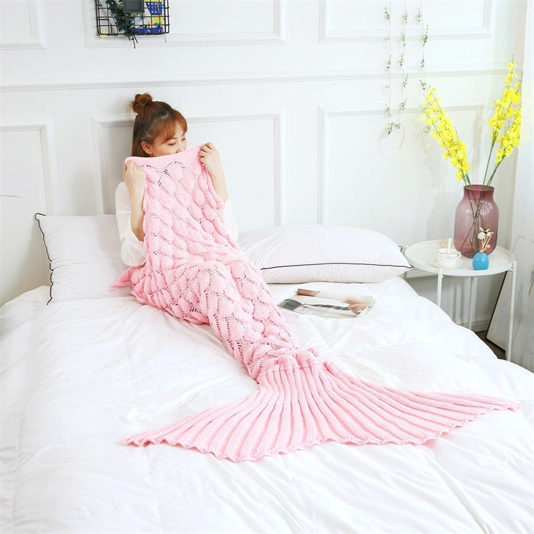 Handmade Knitted Soft And Comfortable Mermaid Cover Blanket