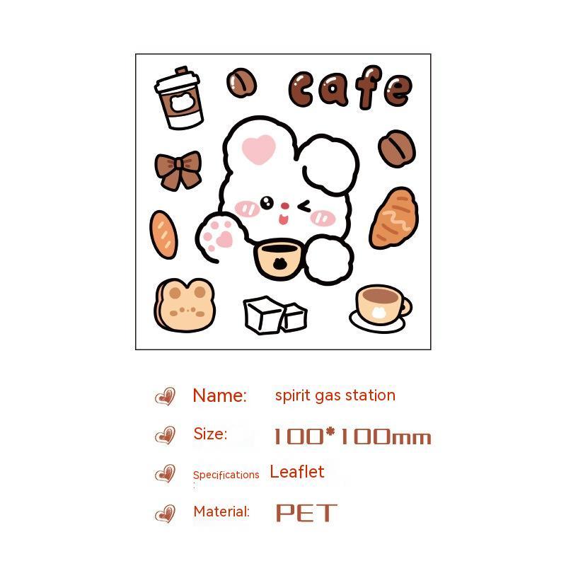 Cute Bear Clear Water Cup Stickers Children's Cartoon Korean Journal Material Mobile Phone Cup Decoration