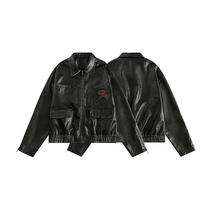 Men's Fashion Retro Distressed Pleated All-matching Jacket