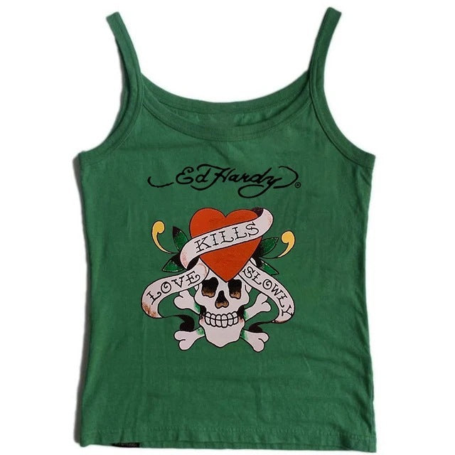 Short Print T-shirt Women's Retro Europe And America Top