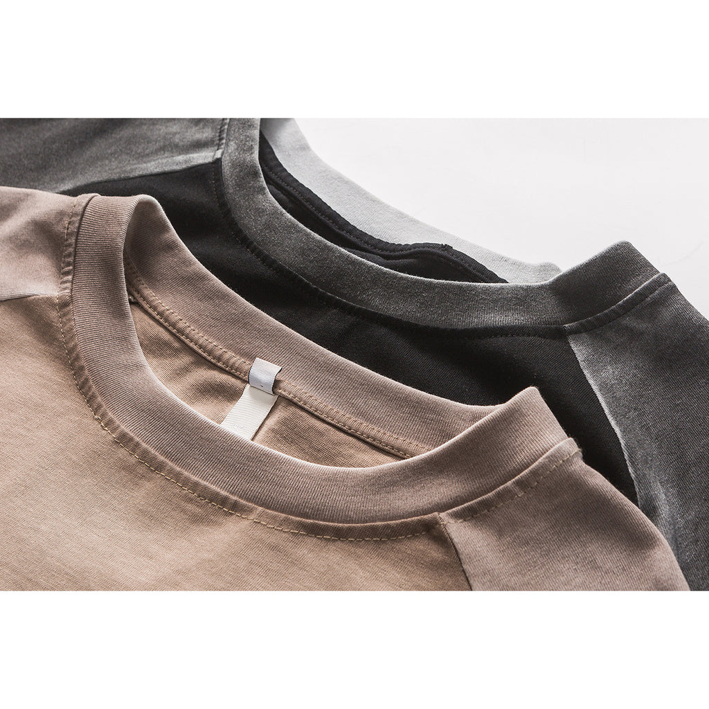 Make Old Ripped Raglan Neck T-shirt Men's Short Sleeve