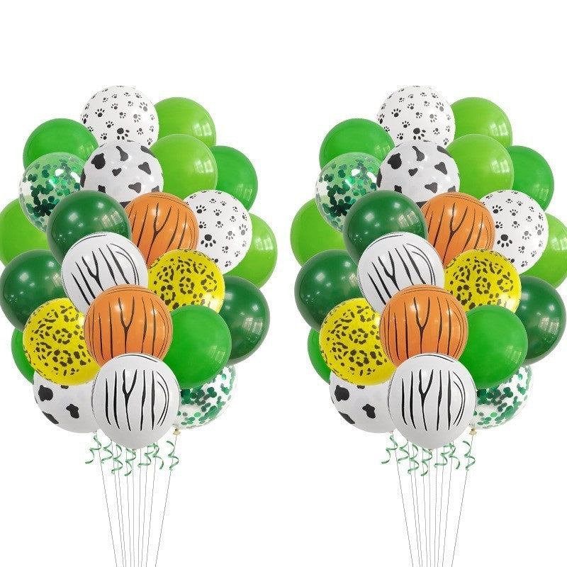 Animal Head Birthday Party Balloon Jungle Set Monstera Theme