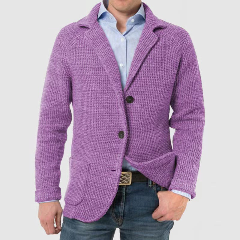 Stand Collar Cardigan Suit Casual Knitted Jacket
