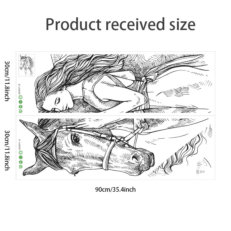 Family Sketch Steed Beauty Wall Sticker