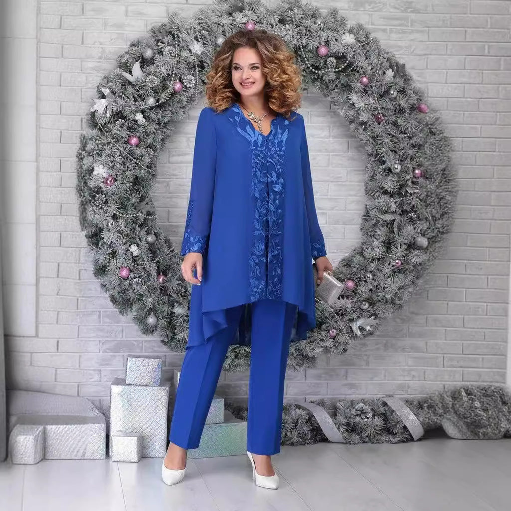 Embroidered Elegant Commuter Slim-fit Suit