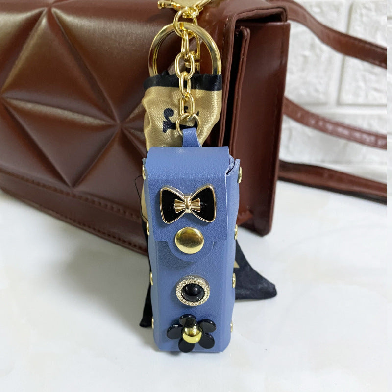 Fashion Simple Lipstick Pack Silk Scarf Keychain