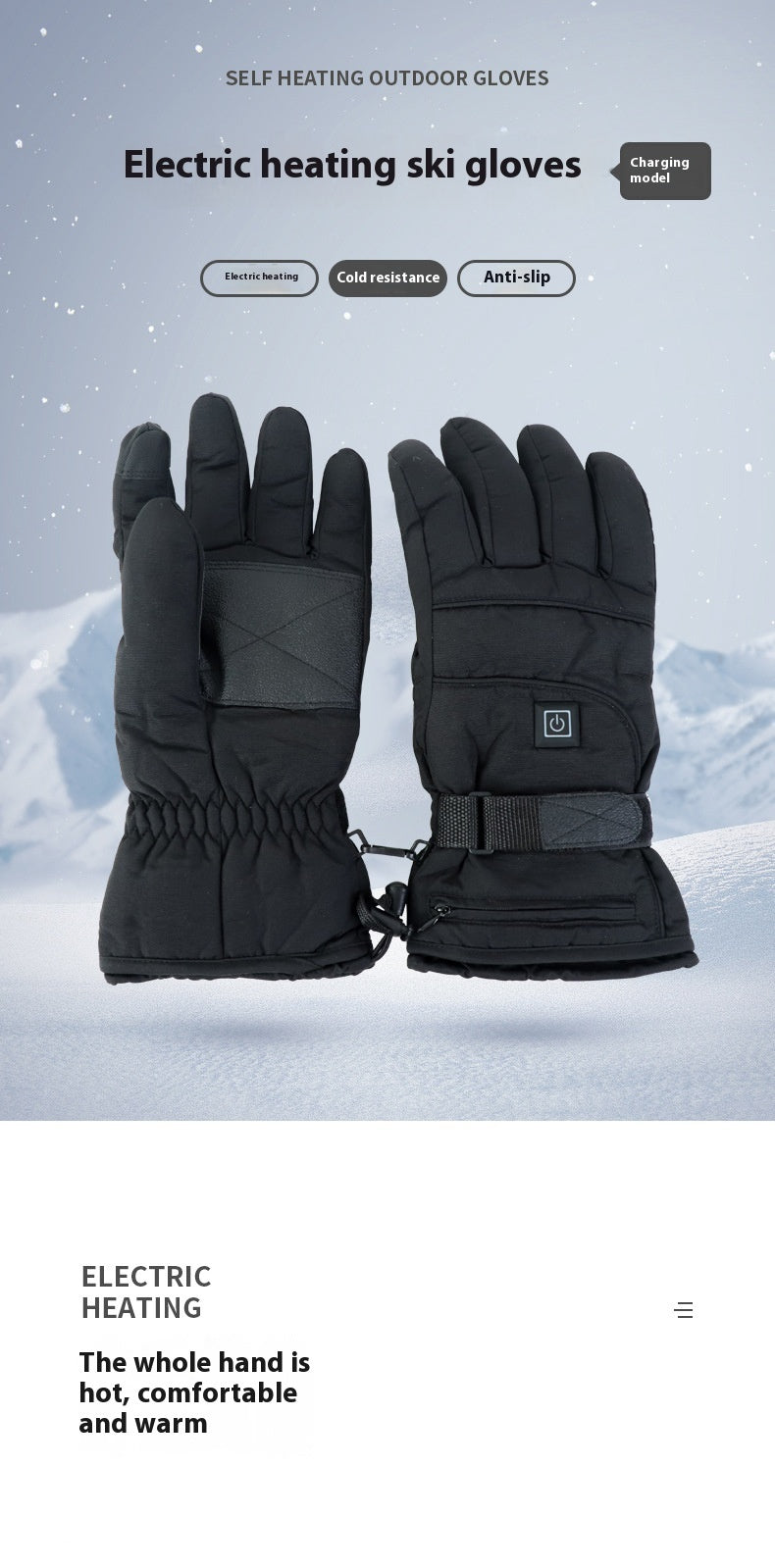 Riding Gloves Intelligent Temperature Control Electric Heating Men And Women