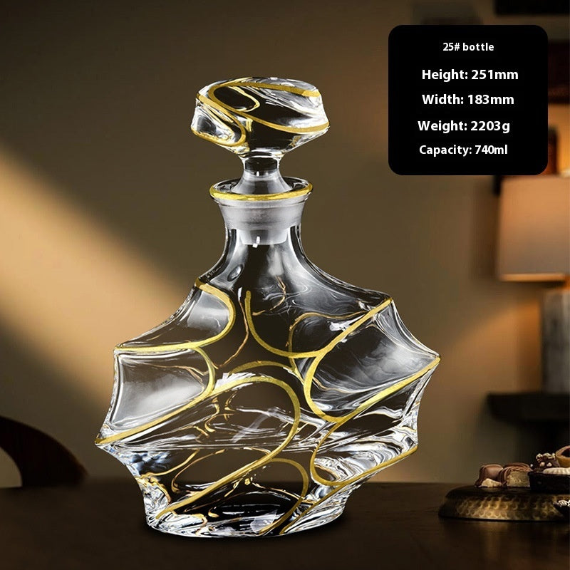 Hand-painted Gold Glass Wine Bottle Internet Celebrity Home High-end Wine