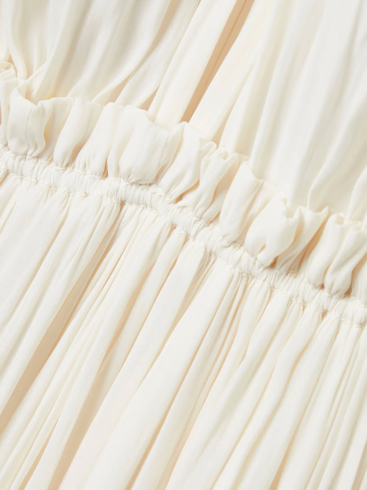 V-neck Ruffled Temperament Cloak Type Dress