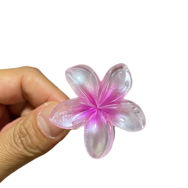 4CM Plumeria Rubra Grip Flower Barrettes Female