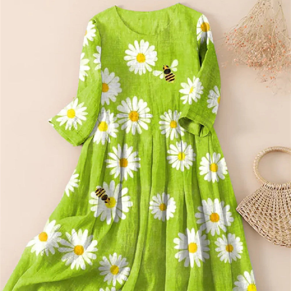 3D Printing Crafts Dress Short Sleeve Women's Pullover Dress