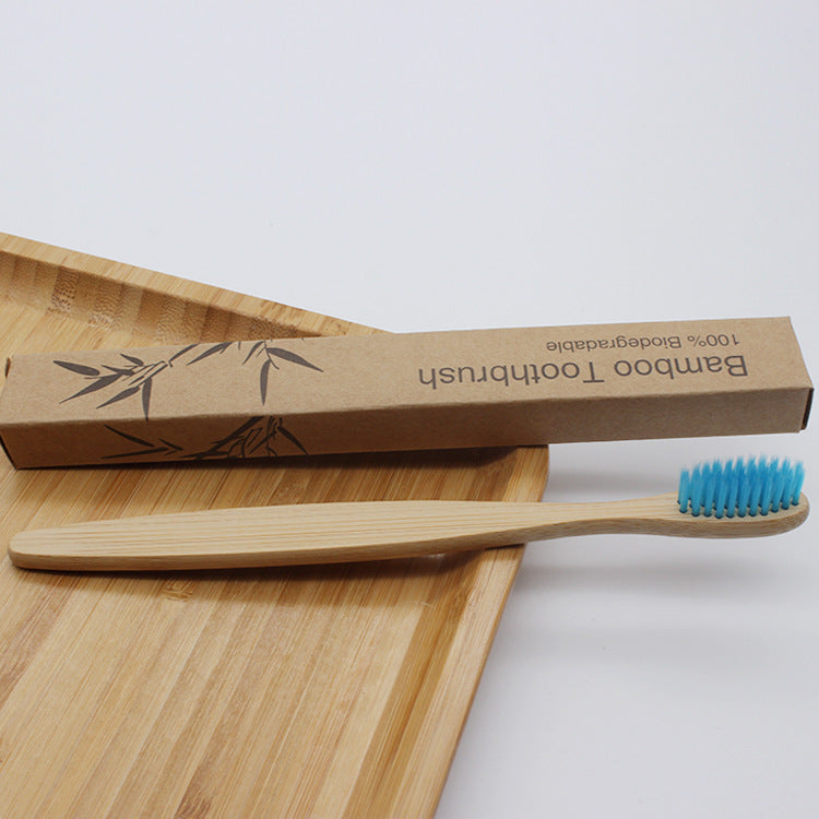 Hotel Homestay Log Brush Bamboo Carbon Hair Bristle Non-disposable Toothbrush
