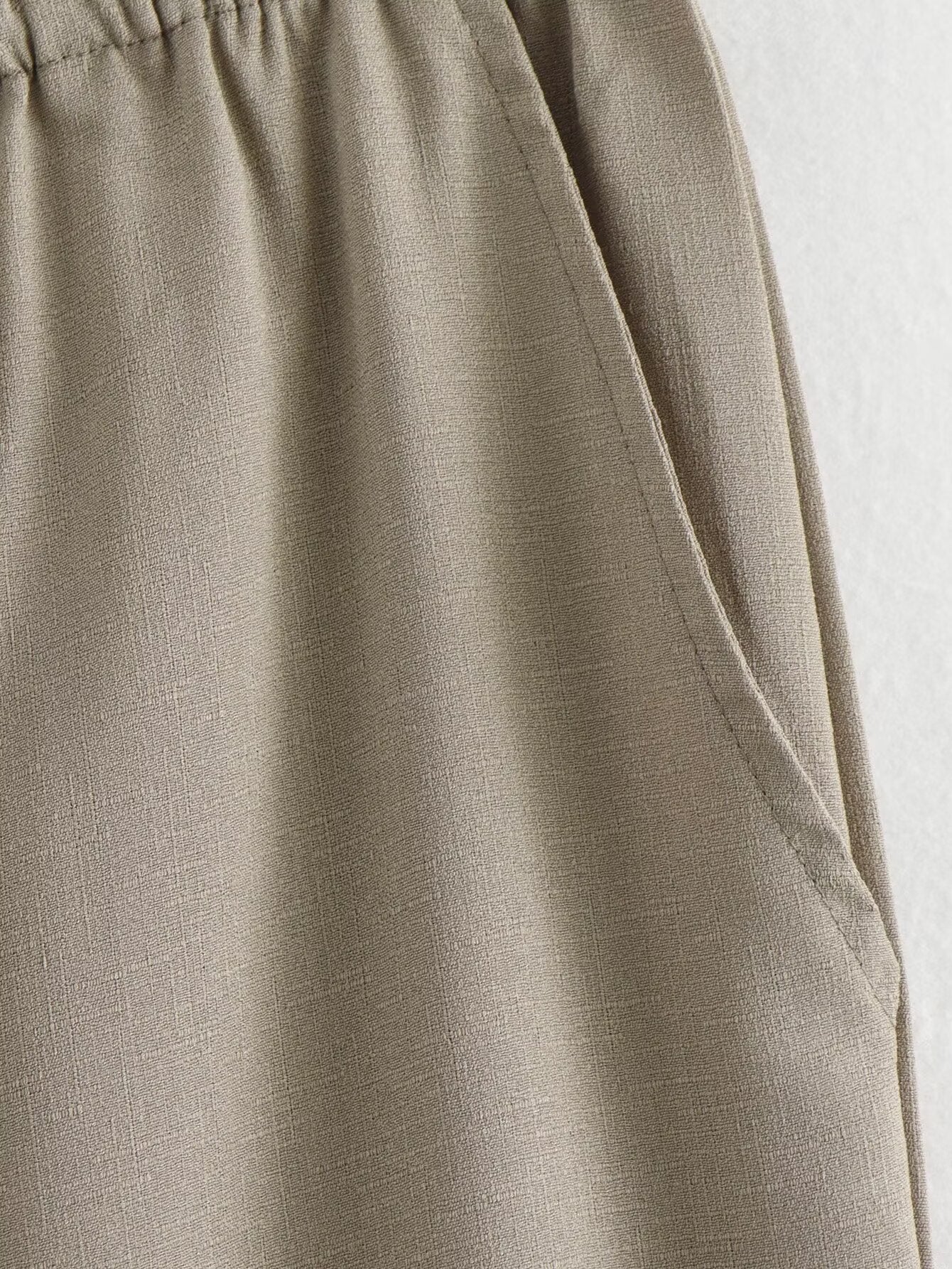 Texture Double Breasted Kimono Top Drawstring Pants Suit