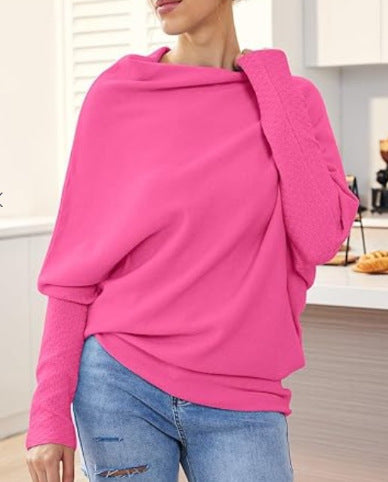Solid Color Round-neck Comfortable Temperament Knitted Sweater