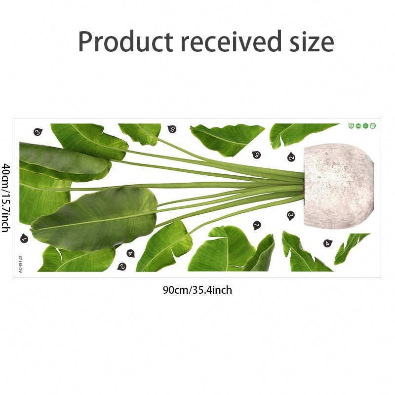 Green Plant Potted Simulation Wall Stickers Bedroom Living Room Entrance Home Wall Decoration