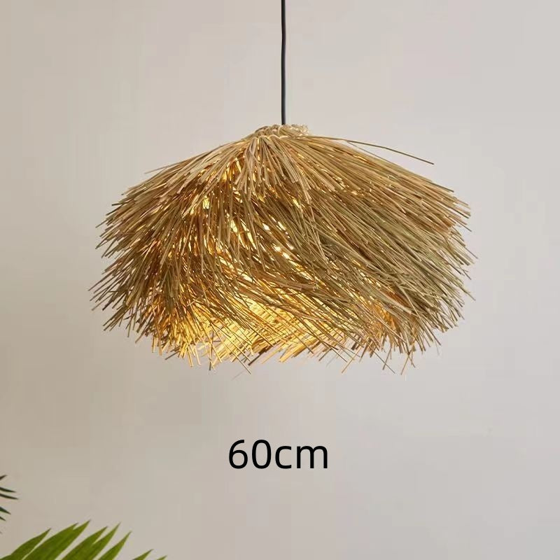 Rattan Ceiling Lamp Vintage Rattan Chinese Style Chandelier