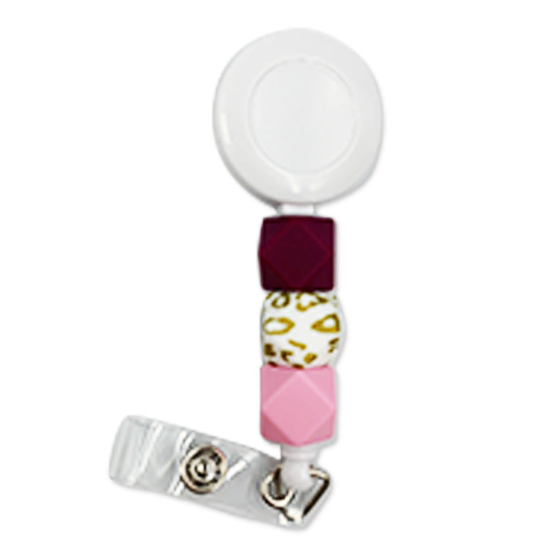 Badge Student ID Card Badge Silicone Bead Keychain